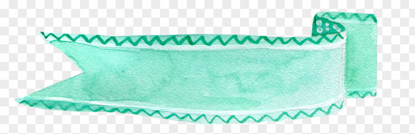 Ribbon Green Watercolor Painting PNG