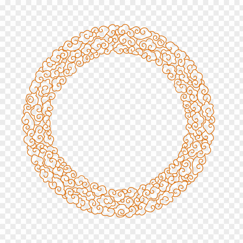 Vector Red Clouds Flower Circle Hollow Line PNG