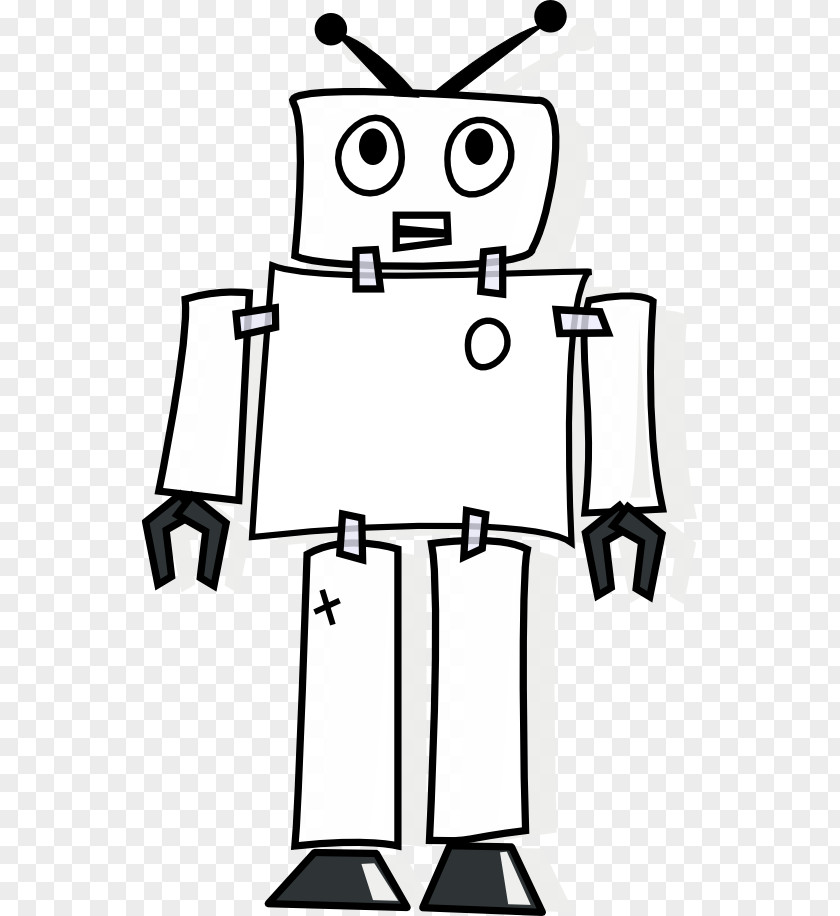 Halloween Pictures Black And White Robot Cartoon Clip Art PNG