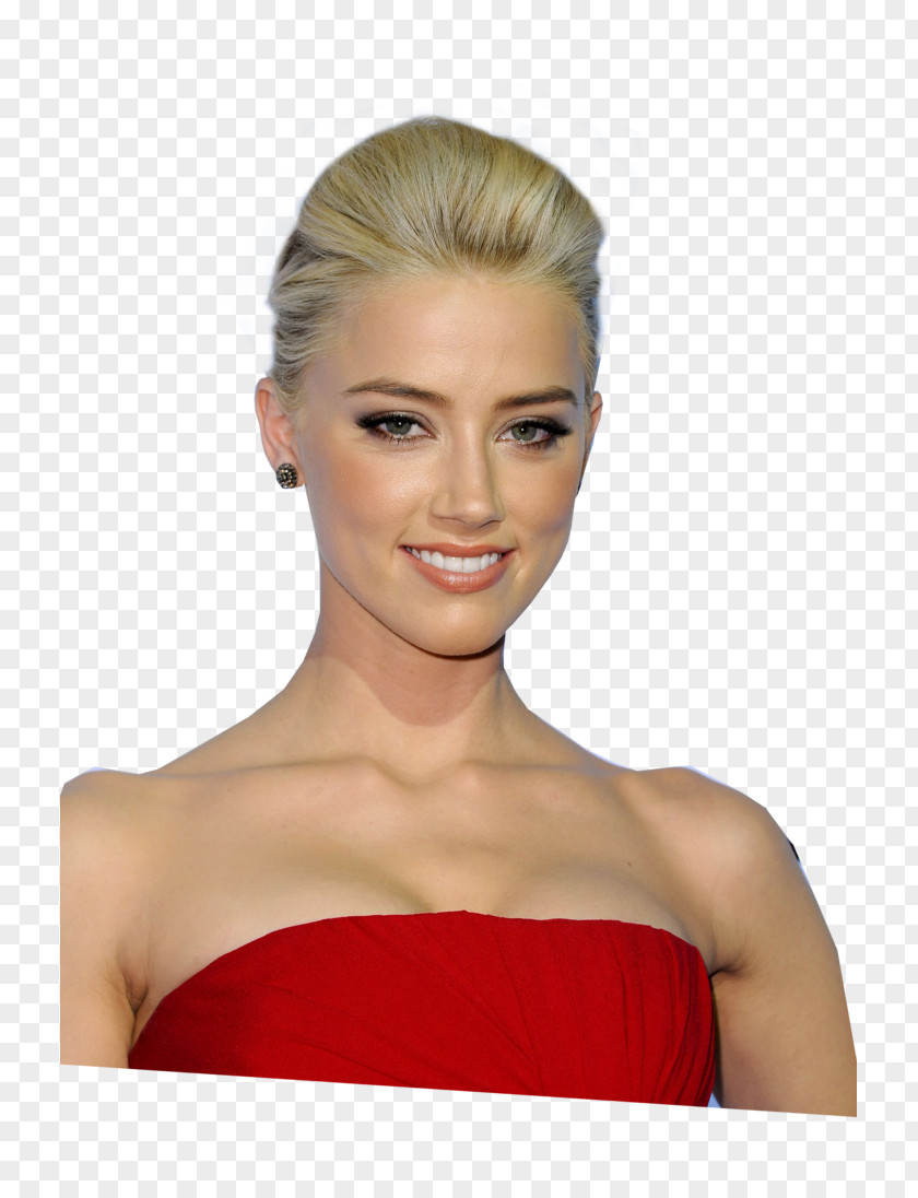 Amber Heard Blond Beauty Model Make-up PNG