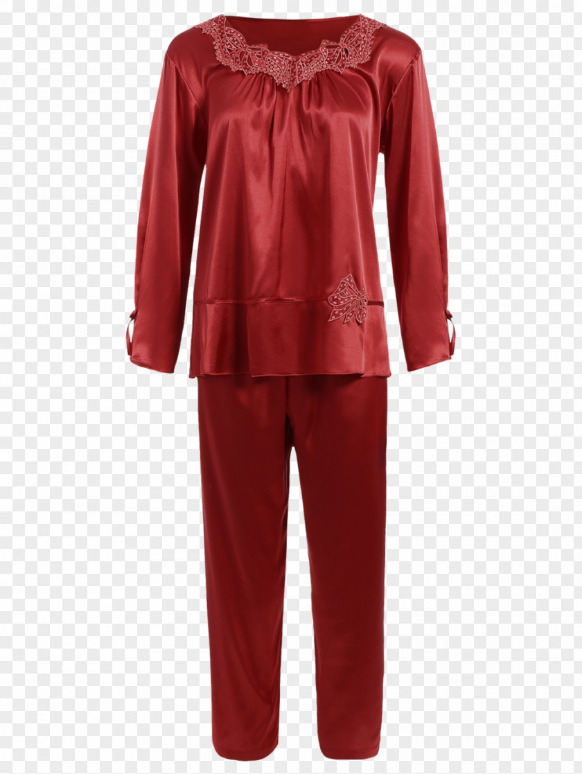 CHINESE CLOTH Pajamas Satin Shoulder Sleeve Blouse PNG