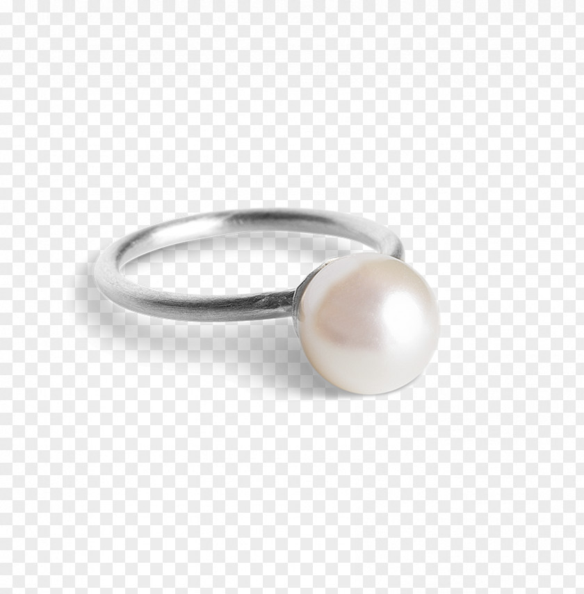 Silver Ring Pearl Earring Sterling PNG