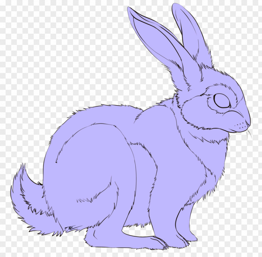 Rabbit Ears Hare Domestic Line Art Easter Bunny PNG