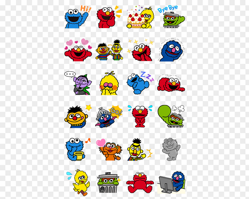 Street Line Elmo Cookie Monster Gang: The Complete History Of Sesame Workshop Sticker PNG