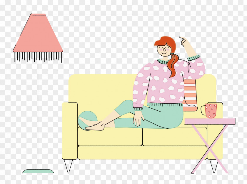 Cartoon Furniture Sitting Meter Pattern PNG