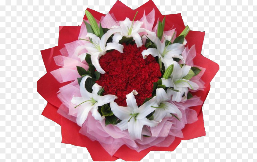 Lily Bouquet Flower Lilium Red PNG