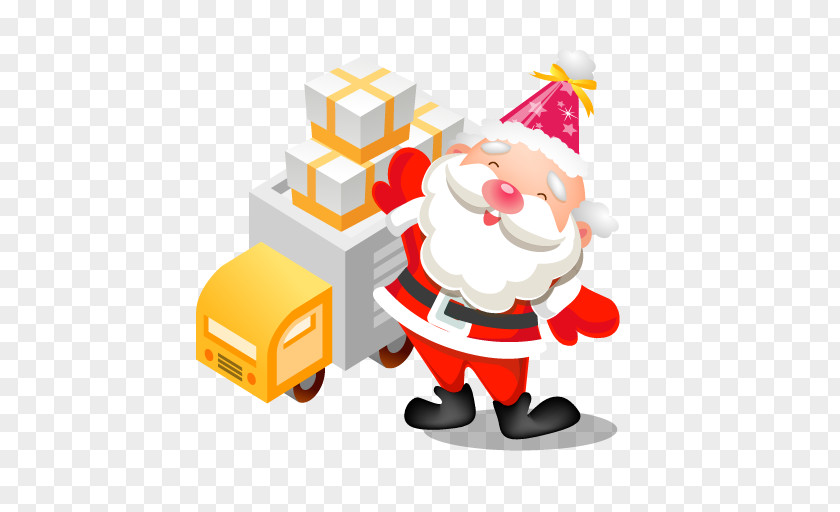 Santa Gifts Truck Christmas Ornament Decoration Fictional Character Illustration PNG