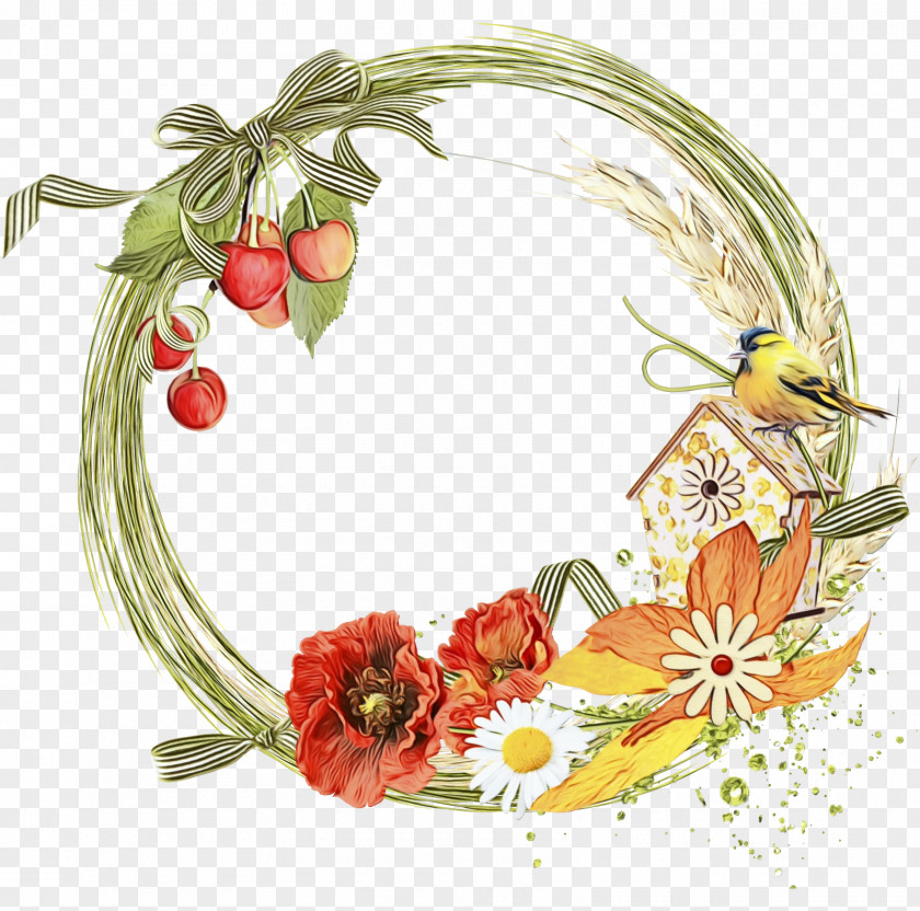 Fashion Accessory Flower Watercolor Wreath Background PNG