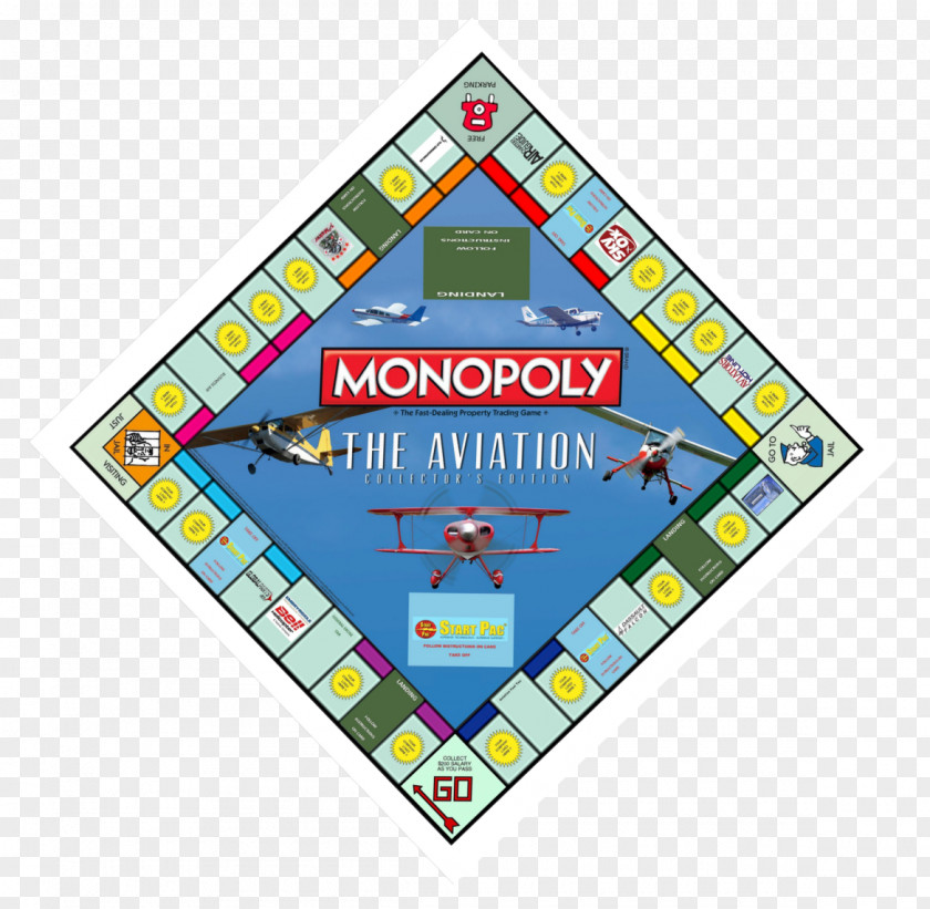 Monopoly Board Game Free Parking Airplane PNG