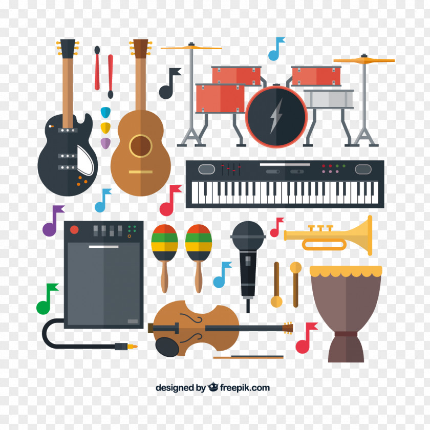 Vector Musical Notes And Material Instrument Wind PNG