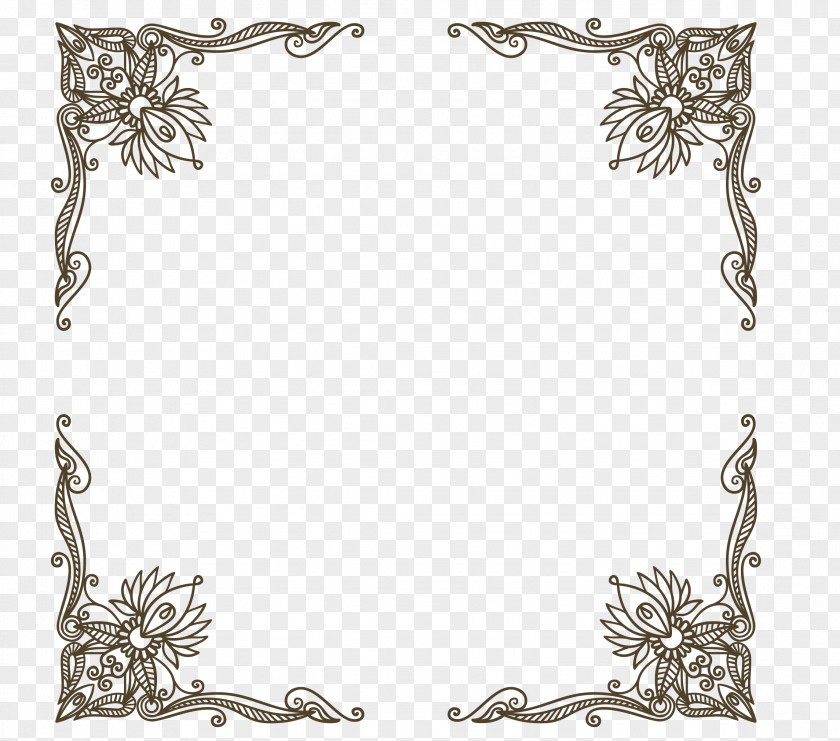 Continental Exquisite Rococo Style Border Download PNG