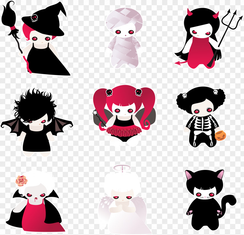 Halloween Figure Vector Cartoon Devil Illustration PNG