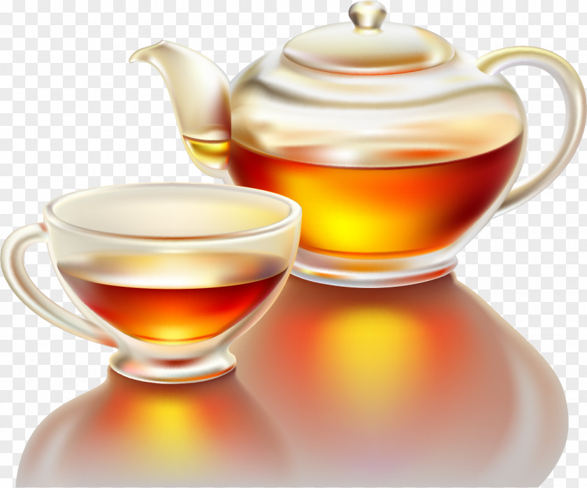 Realistic Tea Cup Vector Material, Teapot Teacup Clip Art PNG