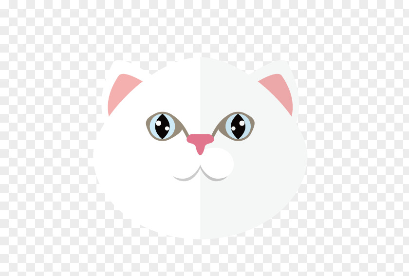 White Cartoon Kitten Face Whiskers Domestic Short-haired Cat Clip Art PNG