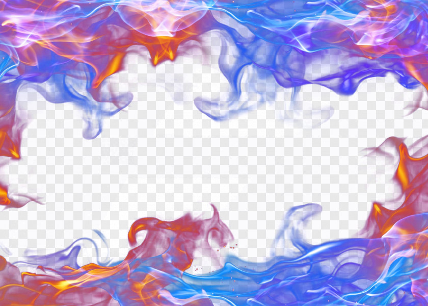 Flame Light Blue Red PNG