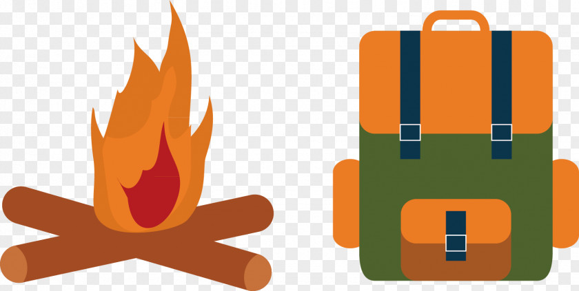Flame And Backpack Material Firewood PNG