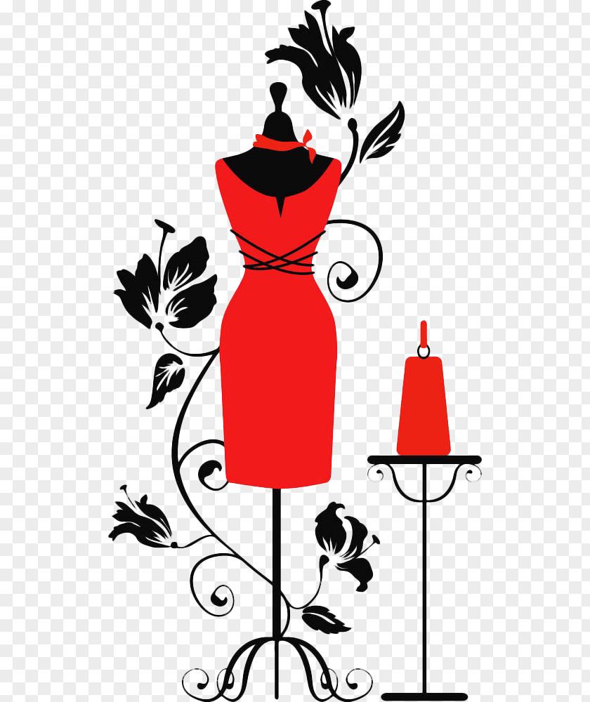 Red Hand Painted Flat Model Mannequin Royalty-free Dress Form Clip Art PNG