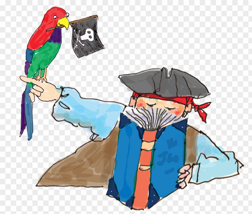 Pirate Parrot Bird Cartoon PNG