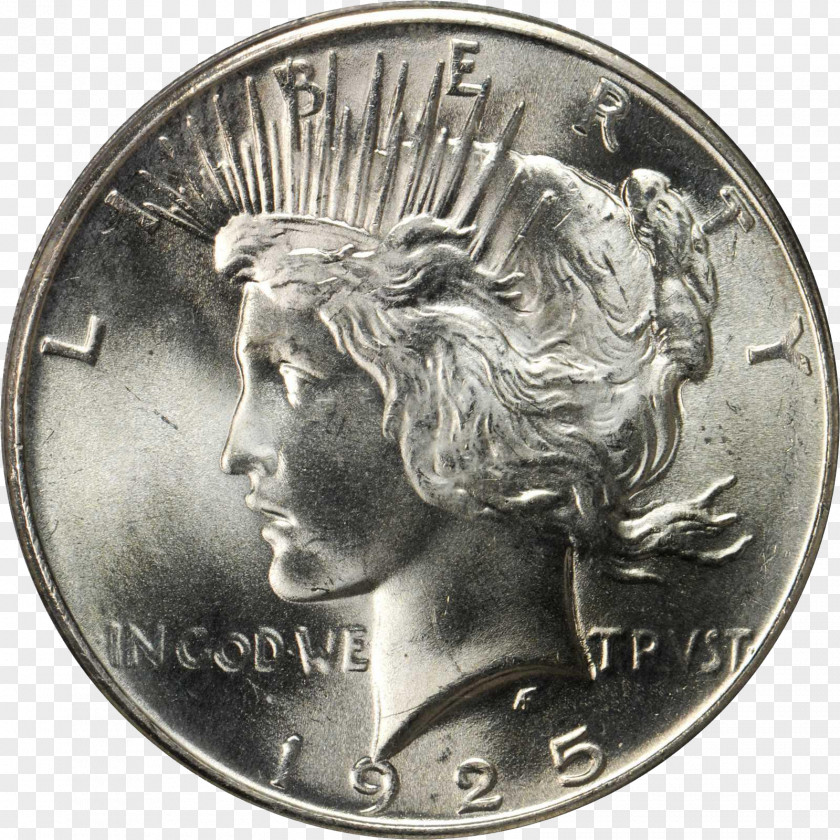 Silver Coin Dollar Dime Peace PNG