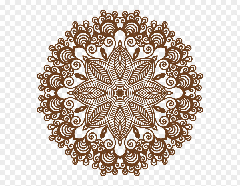 Brown Pattern Mandala Art PNG