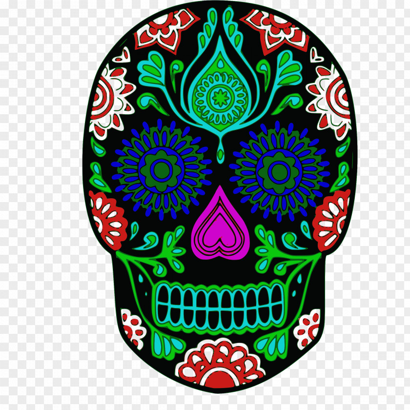 Green Skull Cliparts Calavera Day Of The Dead Human Symbolism Clip Art PNG