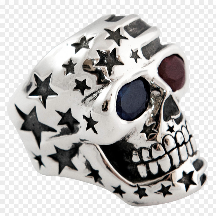 Scary Skull Flag Of The United States Silver PNG