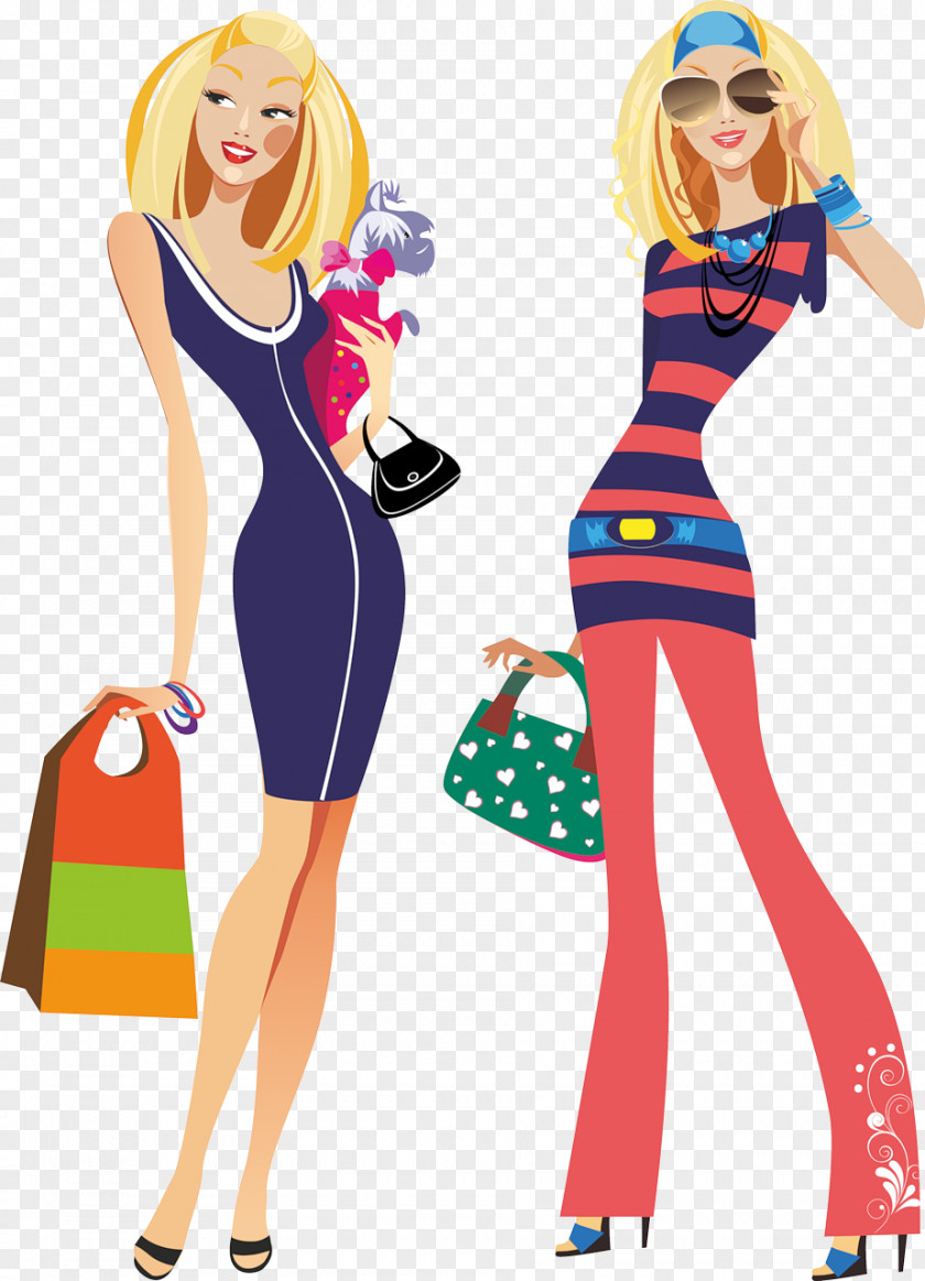 Silhouette Shopping Drawing PNG