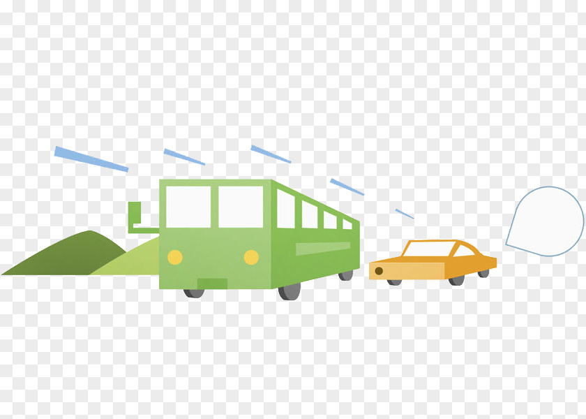 Green Bus Watercolor Painting Download PNG