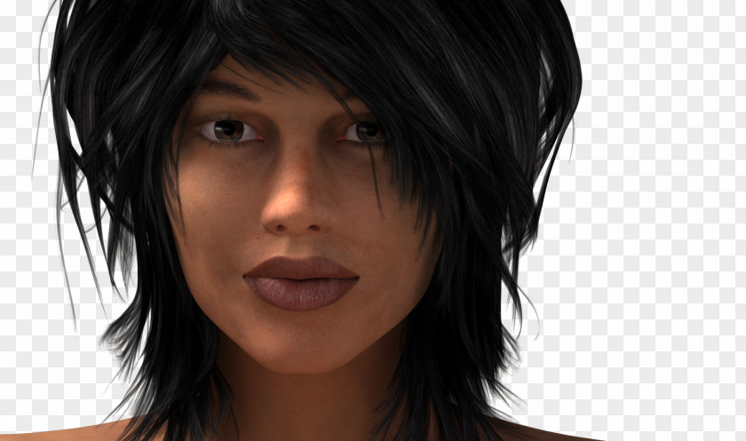 Hair Black Coloring Bangs Long PNG