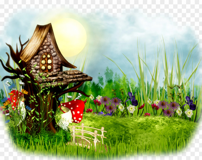 Cartoon Landscape Desktop Wallpaper YouTube Cottage Garden PNG