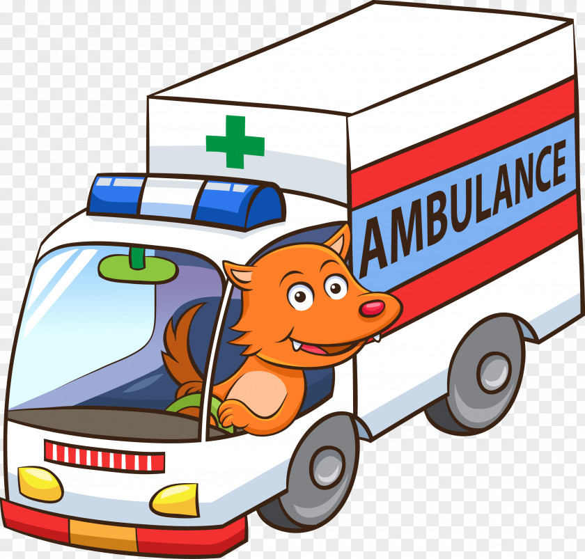 Vector Ambulance Cartoon Fox Royalty-free Illustration PNG
