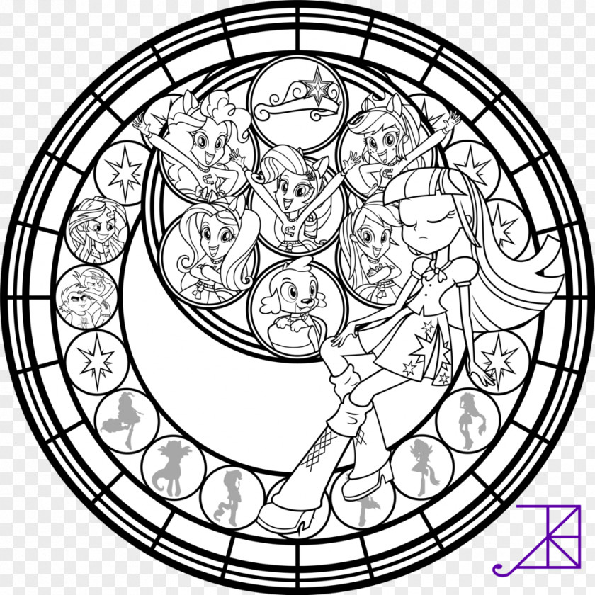 Amethyst Pinkie Pie Window Stained Glass Line Art PNG