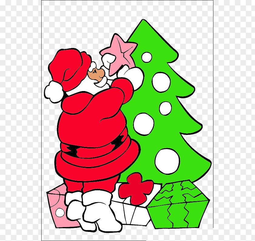 Santa Claus At Christmas Lane Tree Clip Art PNG