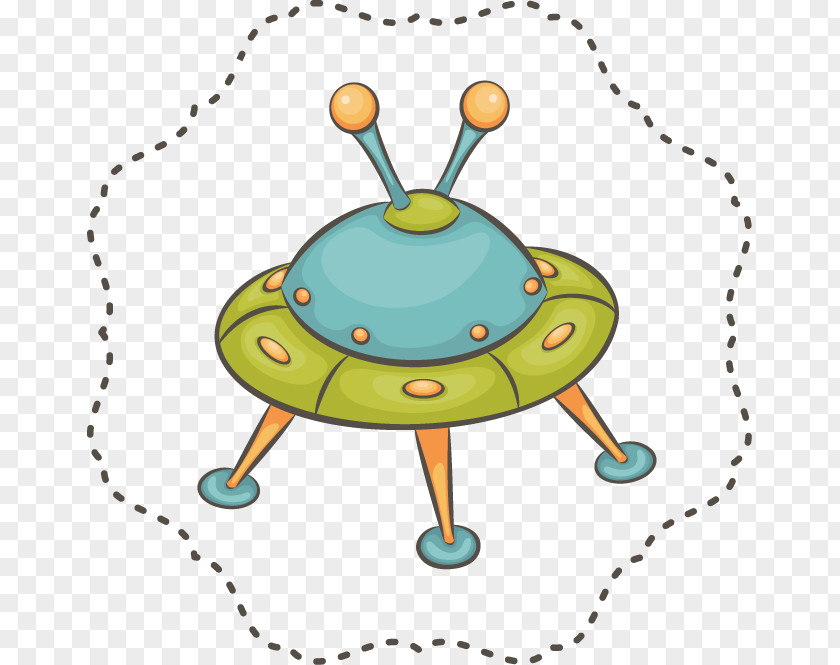 UFO Pattern Hand-painted Cartoon Drawing PNG