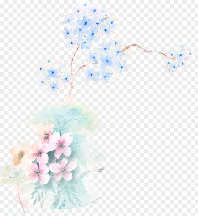 Watercolor Flowers Cherry Blossom Desktop Wallpaper Floral Design Petal PNG