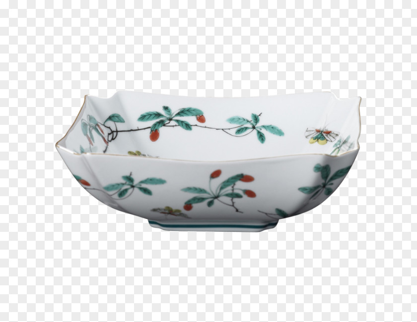 Square Ring Dish Bowl Porcelain Tableware Mottahedeh & Company Famille Verte PNG