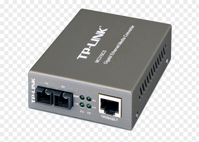 Fiber Media Converter Gigabit Ethernet Single-mode Optical TP-LINK MC210CS Interface PNG