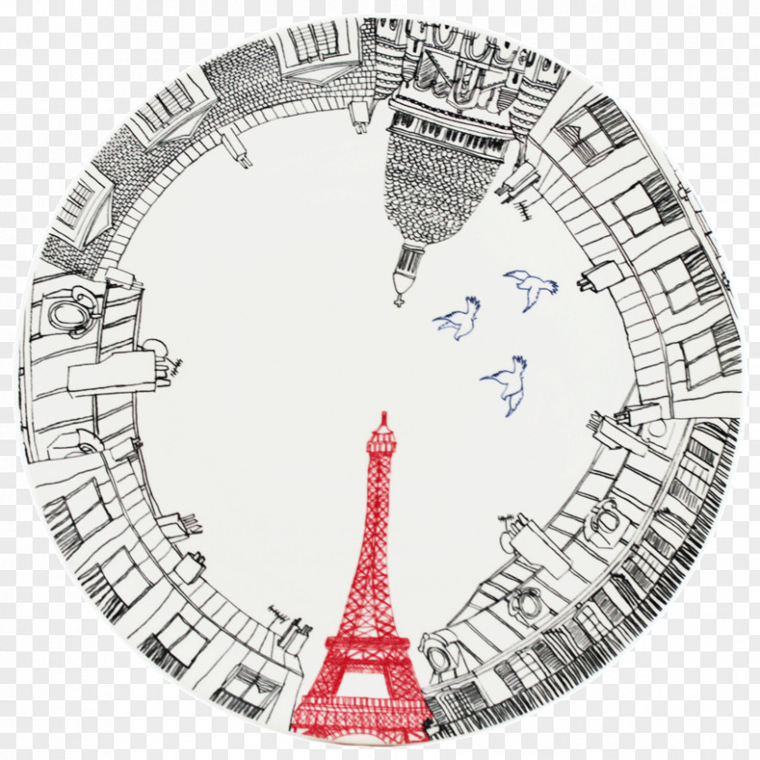 Plate Faïencerie De Gien Arc Triomphe THAT'S PARIS! PNG