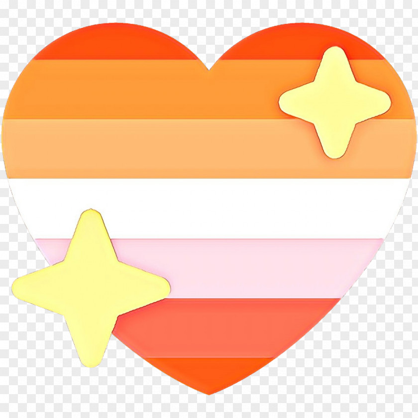 Yellow Orange Heart Cartoon PNG