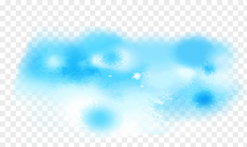 Blue Dream Paper Watercolor Painting PNG