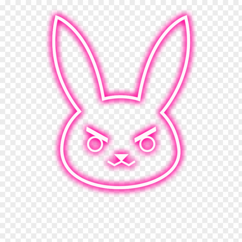 Overwatch D.Va Logo Desktop PNG , D, pink rabbit illustration clipart PNG