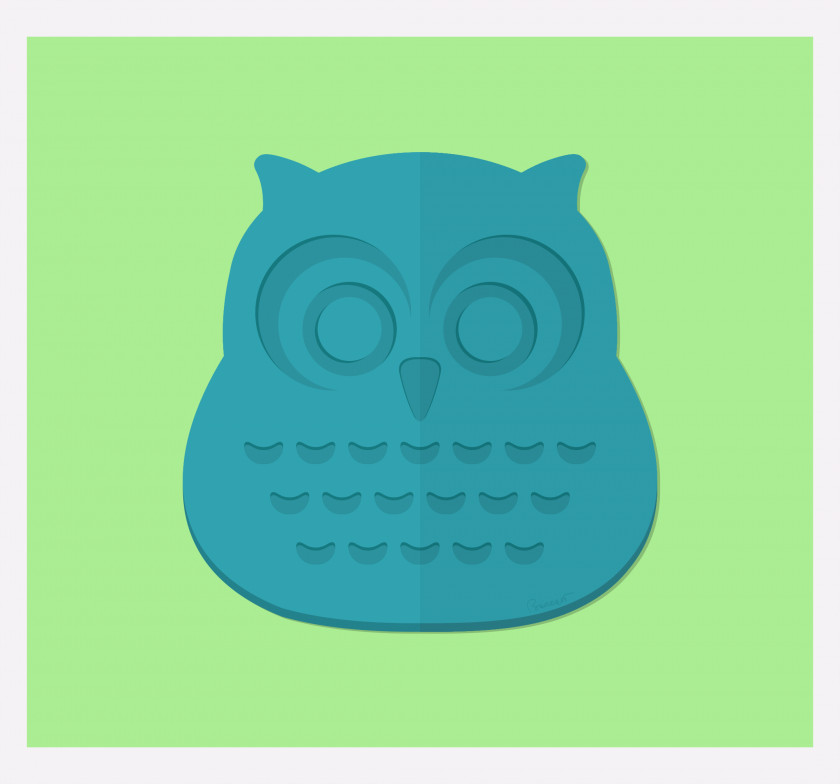 Hippo Bird Owl Aqua Teal Turquoise PNG