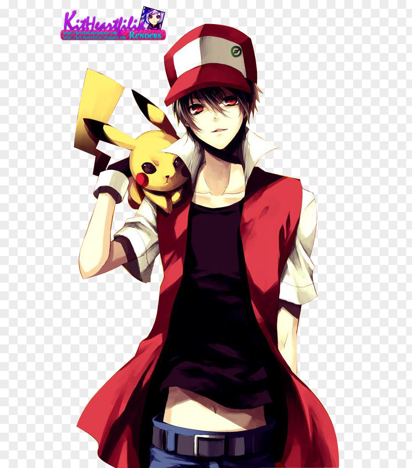 Pikachu Pokémon Red And Blue Ash Ketchum Fan Art PNG