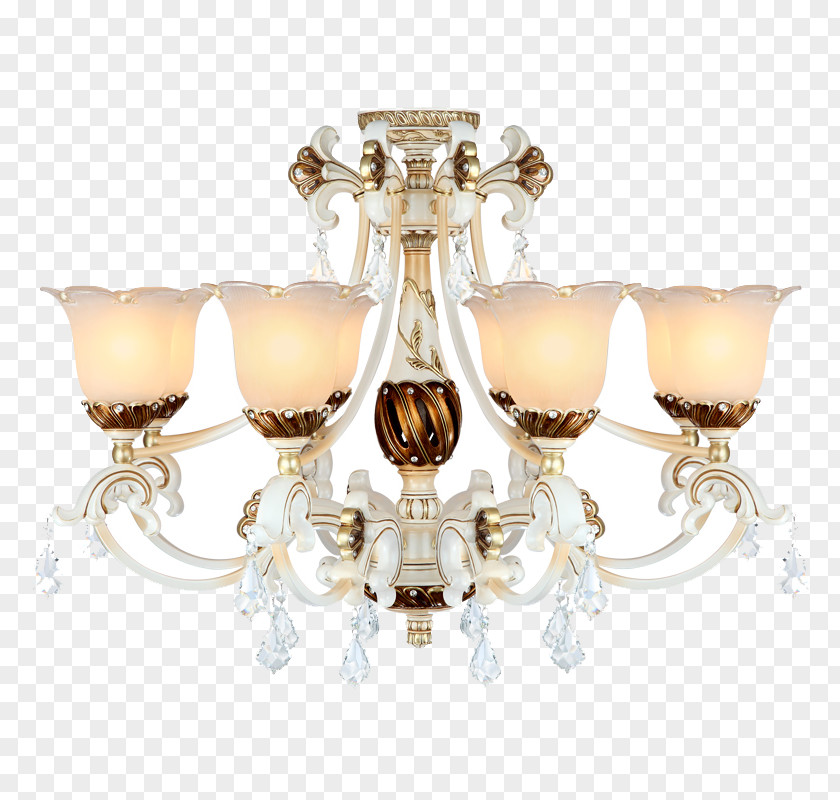 Continental Retro Bedroom Lamp Crystal Lighting Chandelier Light PNG