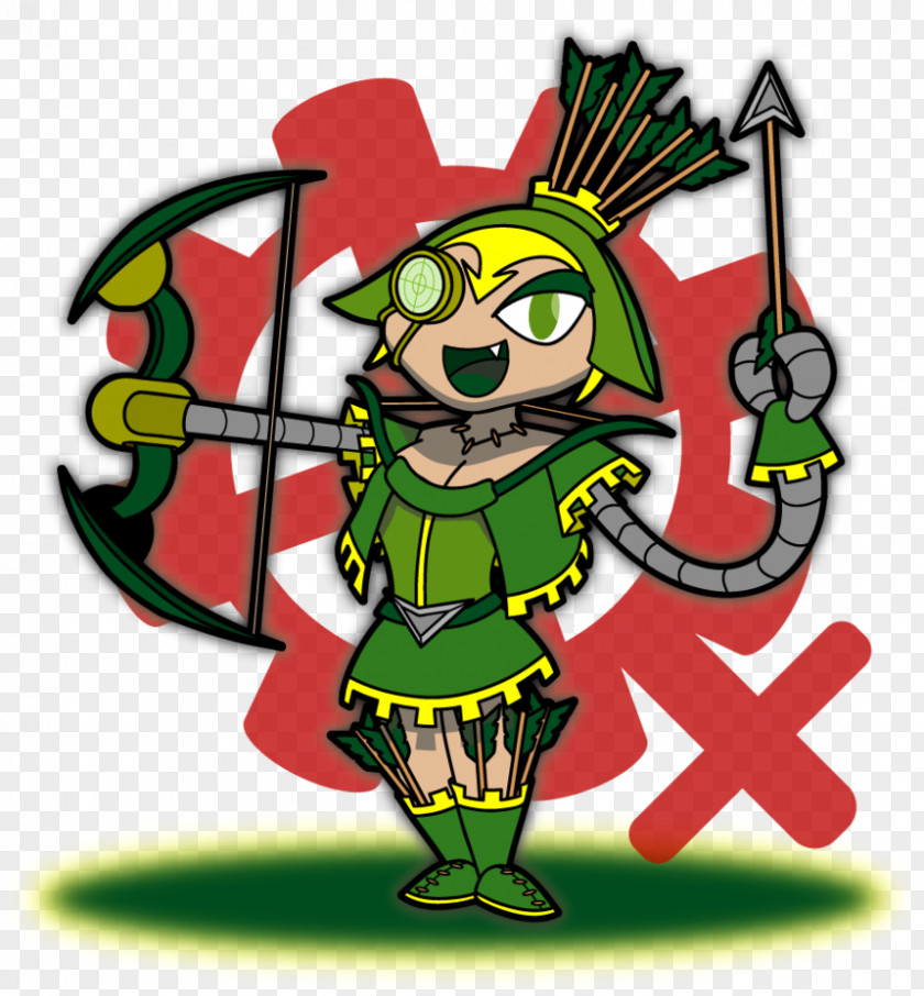 Loaded Archery Bow Arrow Clip Art Illustration Tree Cartoon Legendary Creature PNG