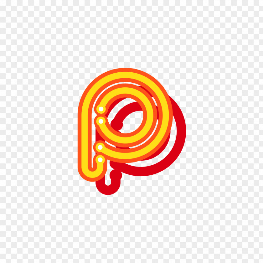 Yellow Fluorescent Letter P All Caps PNG