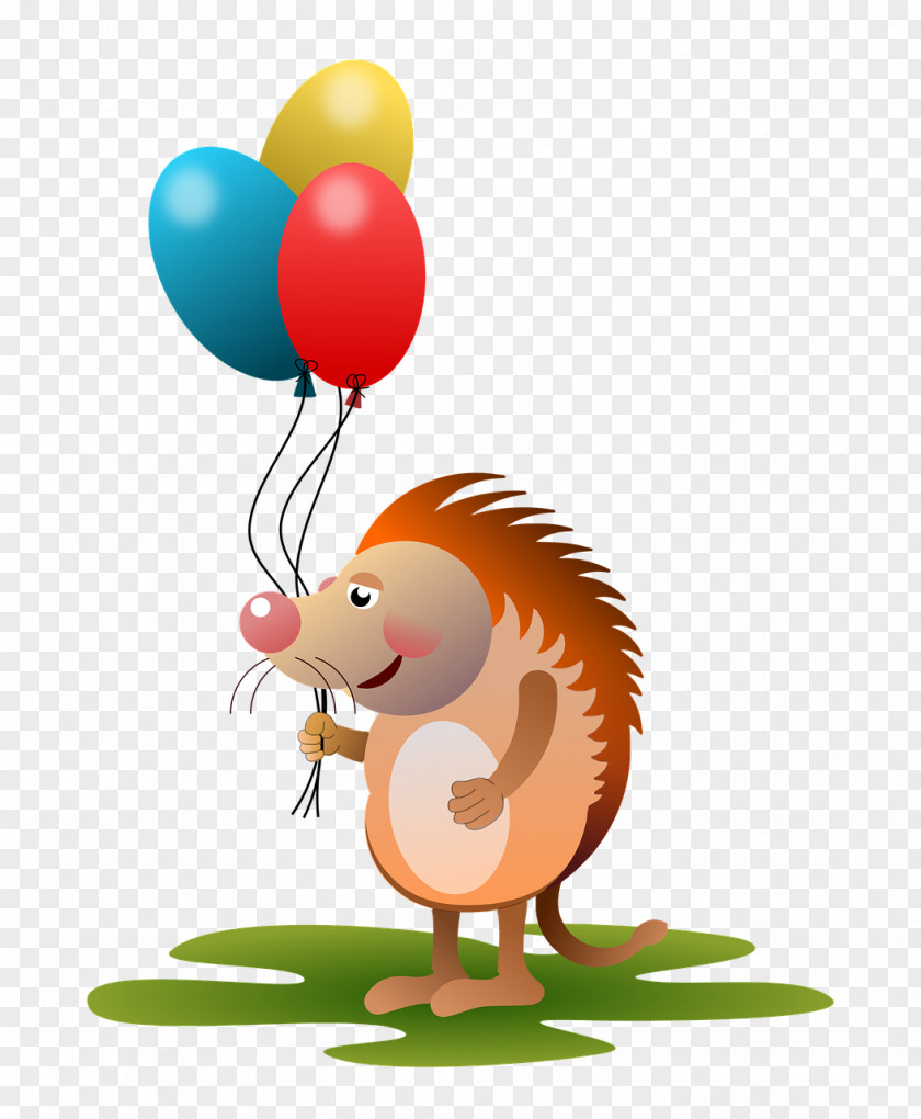 Hedgehog Porcupine Balloon Birthday Clip Art PNG