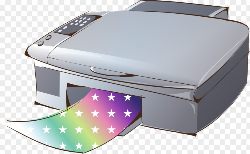 Cartoon Digital Appliances Printer Icon PNG