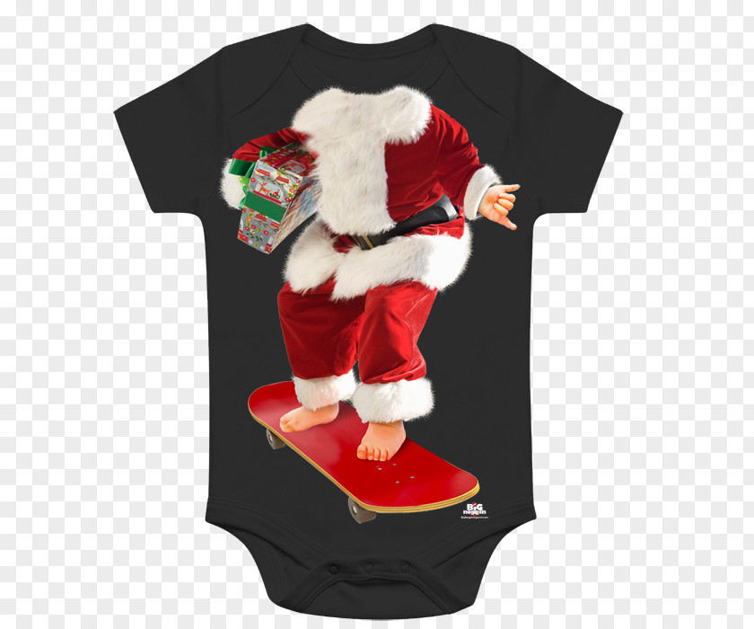 Guaranteed Safe Checkout Sleeve T-shirt Santa Claus Bluza Christmas PNG