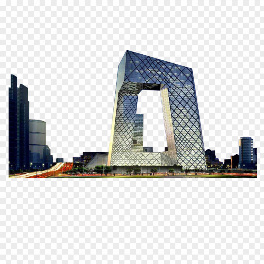 CCTV Building Headquarters Architecture China Central Television Facade PNG